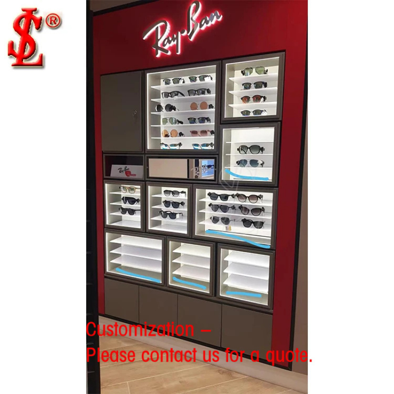 Interior Design Retail - رف عرض نظارات شمسية مخصص للمتاجر