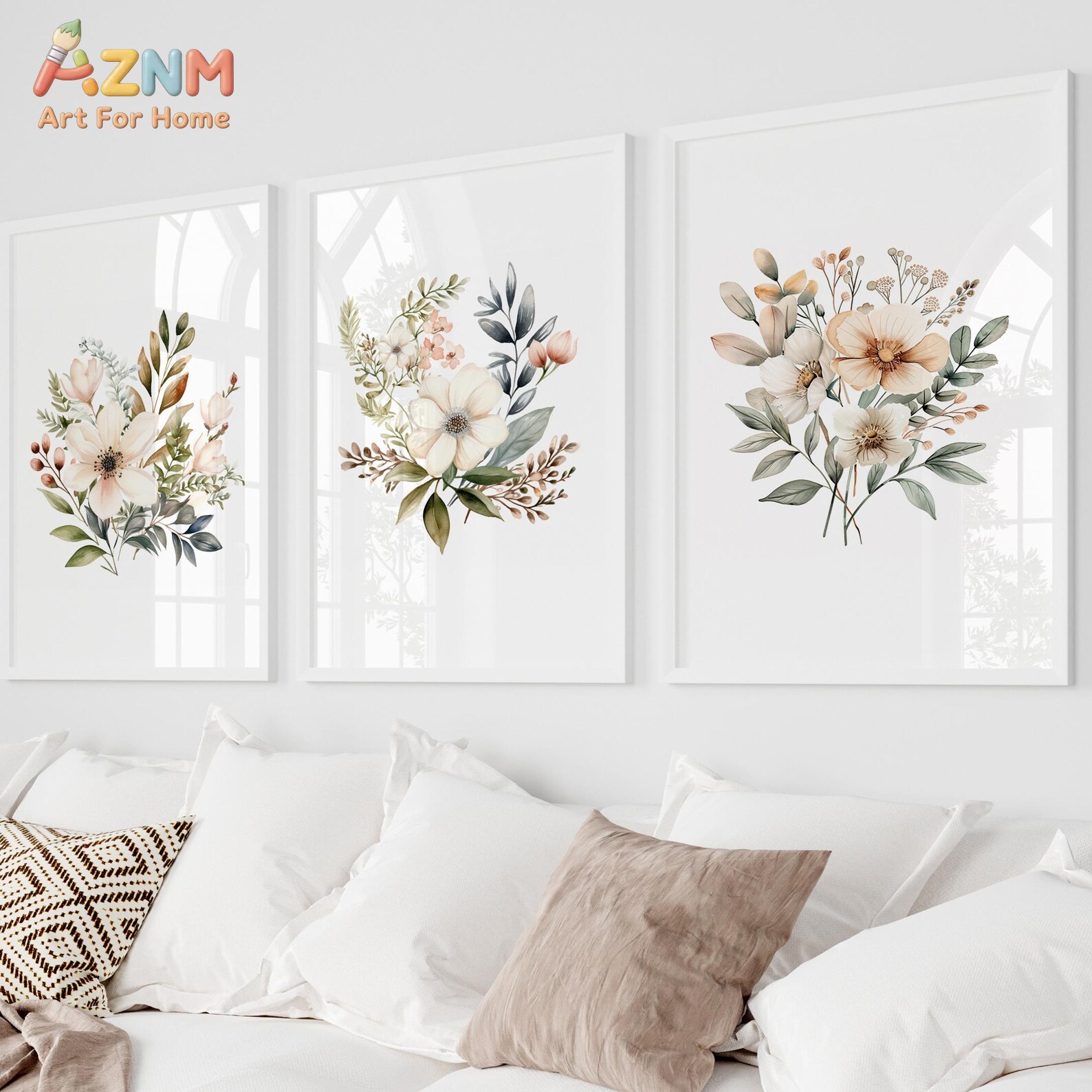 Abstract Canvas Set - مجموعة من 3 زهور برية |