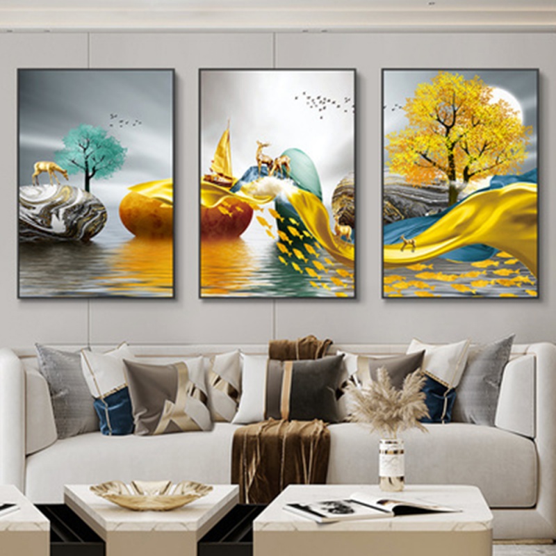 3 قطع/مجموعة لوحة فنية جدارية  - مراجعة Abstract Canvas Set وسعره