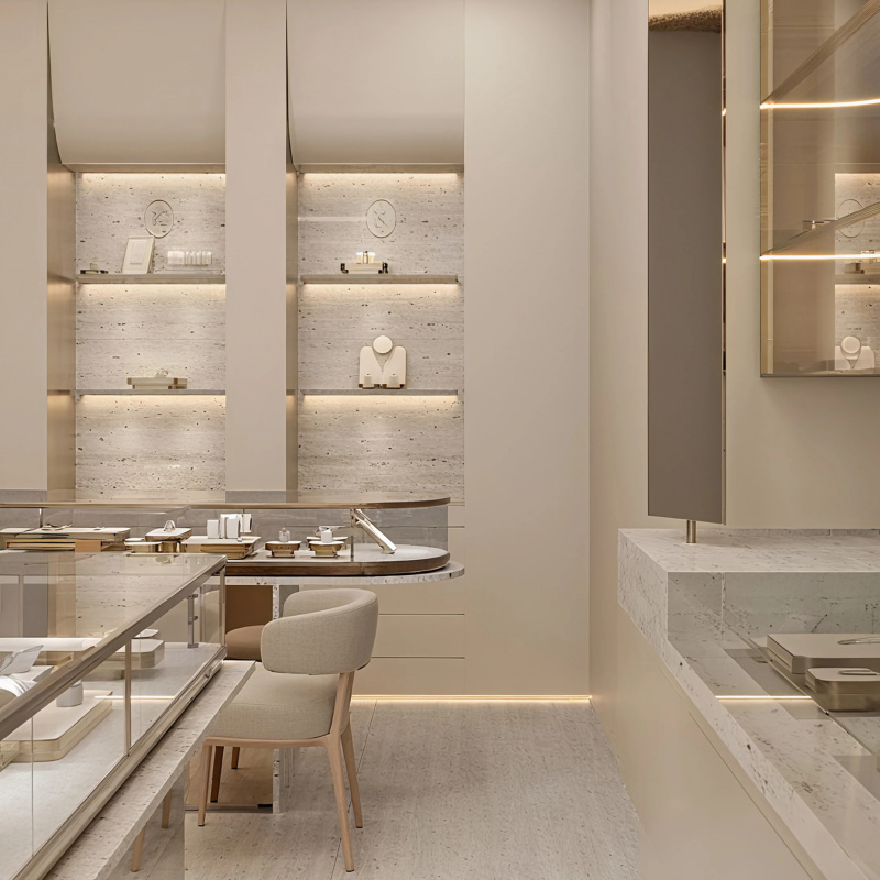 تصميم داخلي شامل لمتجر مجوهرات - مراجعة Interior Design Retail وسعره