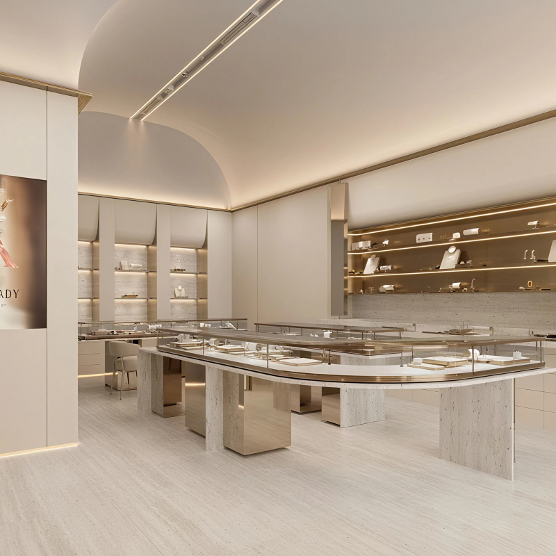 تصميم داخلي شامل لمتجر مجوهرات - مراجعة Interior Design Retail وسعره
