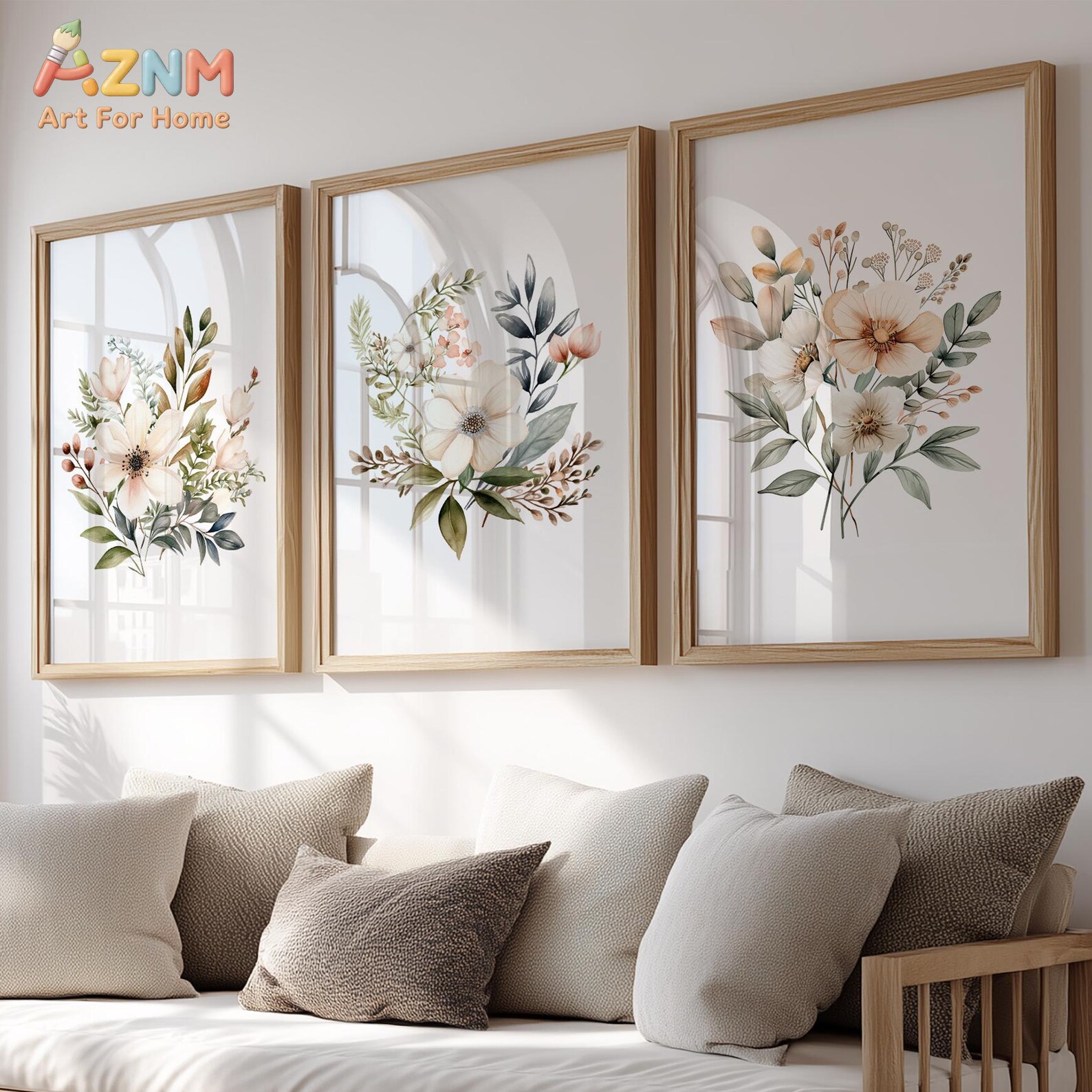 مجموعة من 3 زهور برية | طباعة  - مراجعة Abstract Canvas Set وسعره
