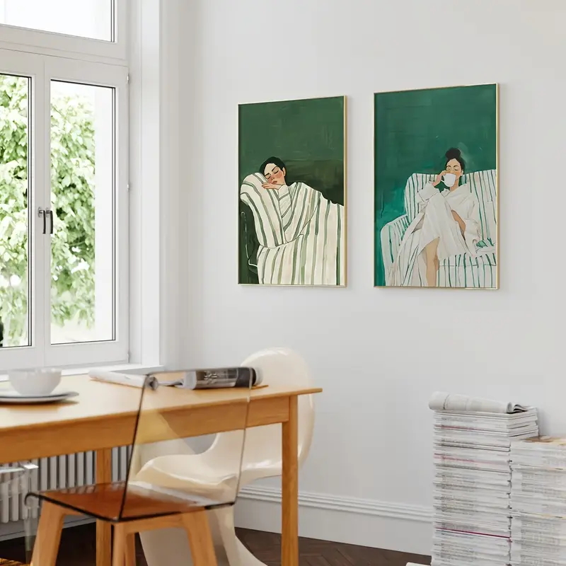 لوحة فنية تجريدية لامرأة مخططة - مراجعة Abstract Canvas Set وسعره