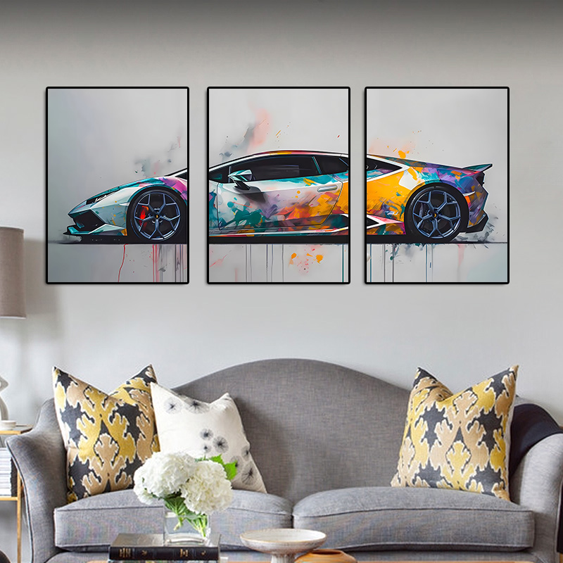 مجموعة من 3 ملصقات بدون إطار ل - مراجعة Abstract Canvas Set وسعره