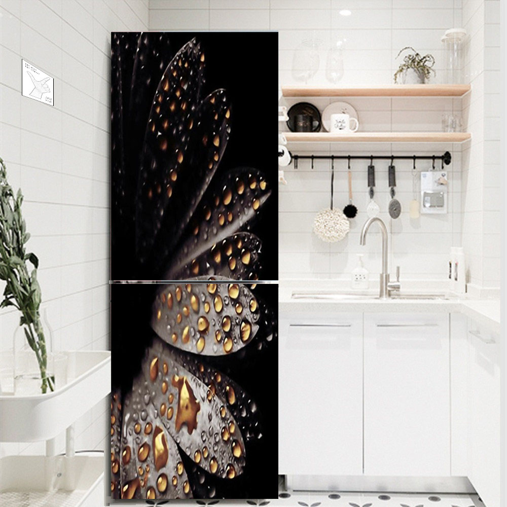 زهرة بيضاء الثلاجة ملصق مزخرفة - مراجعة Interior Design Kitchen وسعره