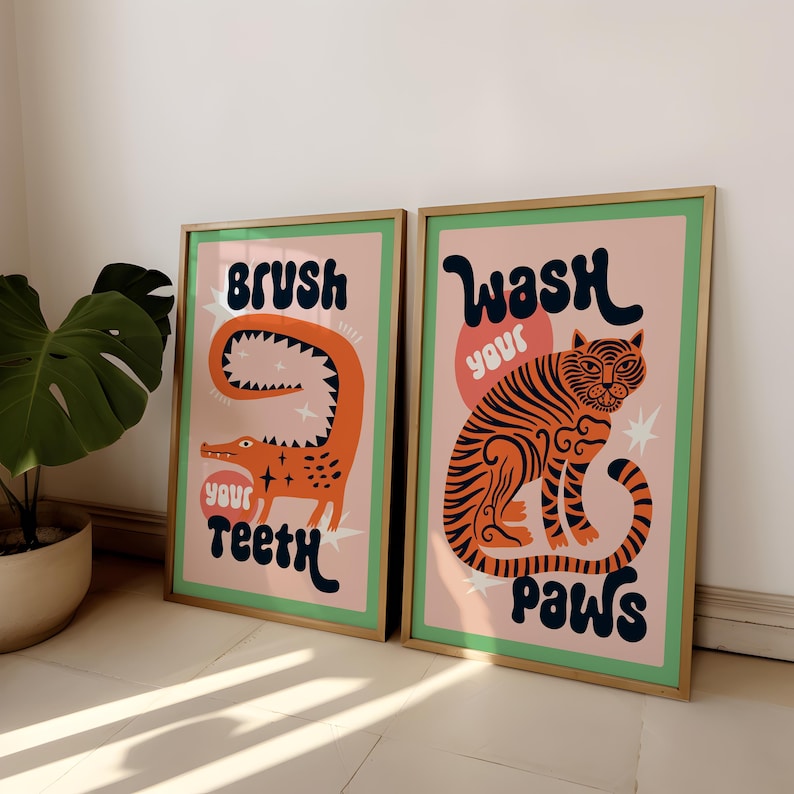2 قطعة/المجموعة النمر غسل الكف - مراجعة Abstract Canvas Set وسعره