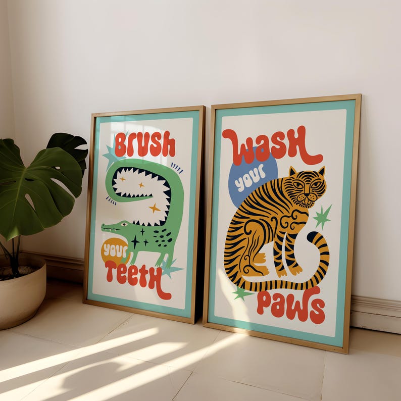 2 قطعة/المجموعة النمر غسل الكف - مراجعة Abstract Canvas Set وسعره