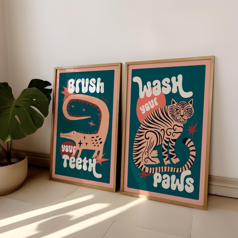 2 قطعة/المجموعة النمر غسل الكف - مراجعة Abstract Canvas Set وسعره